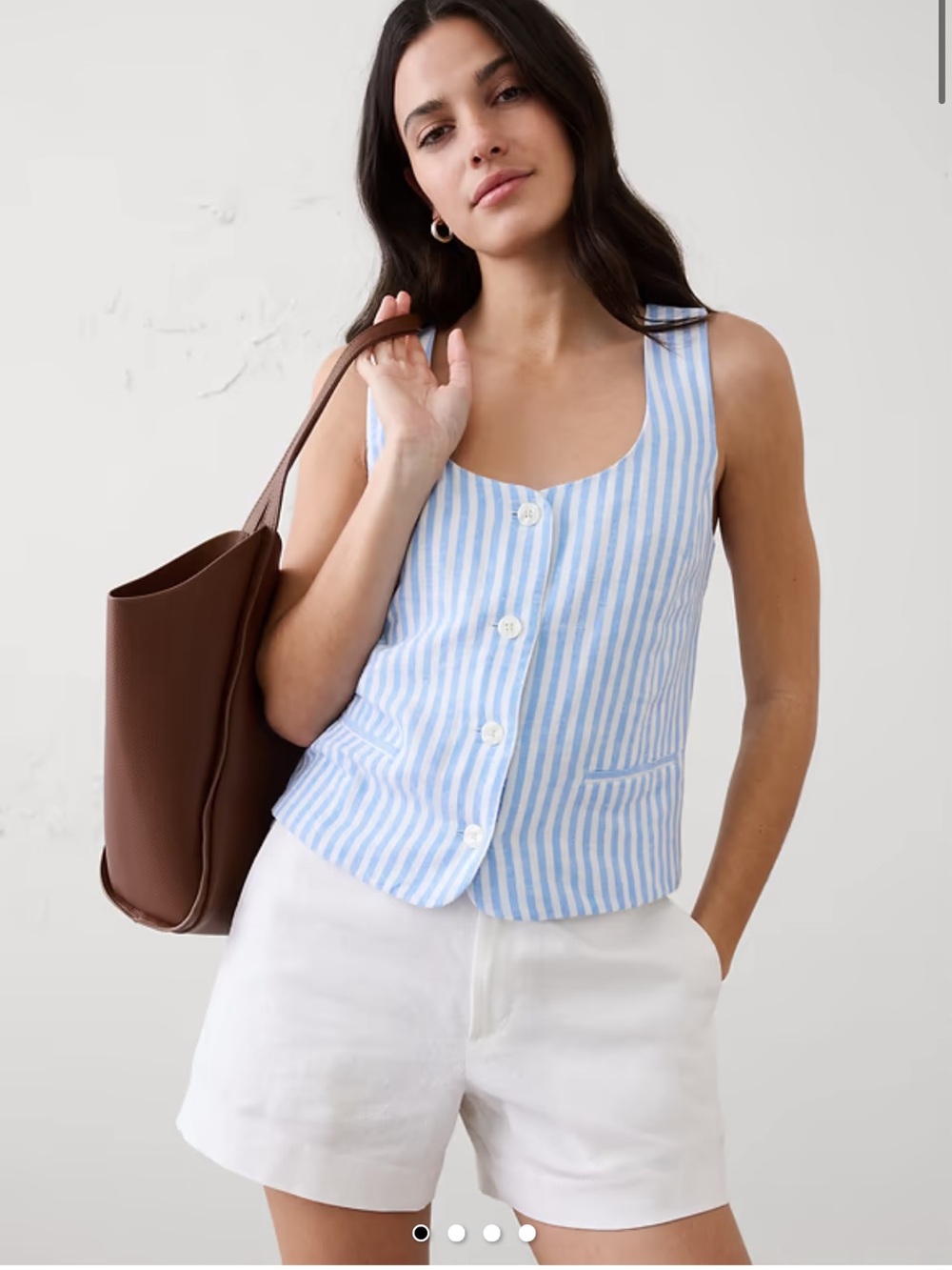 NWT Banana Republic Blue and White Stripe Classic Vest size 0